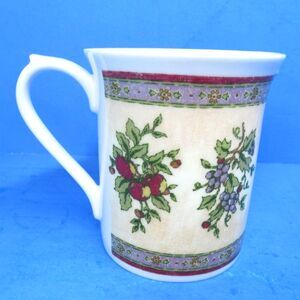 Queens Fine Bone China Mug Cup Fruit Design Excellent Condition